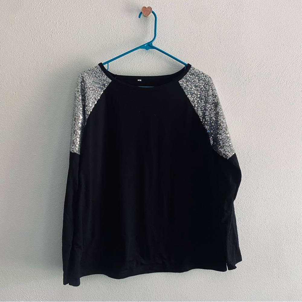 Black sequin sweatshirt